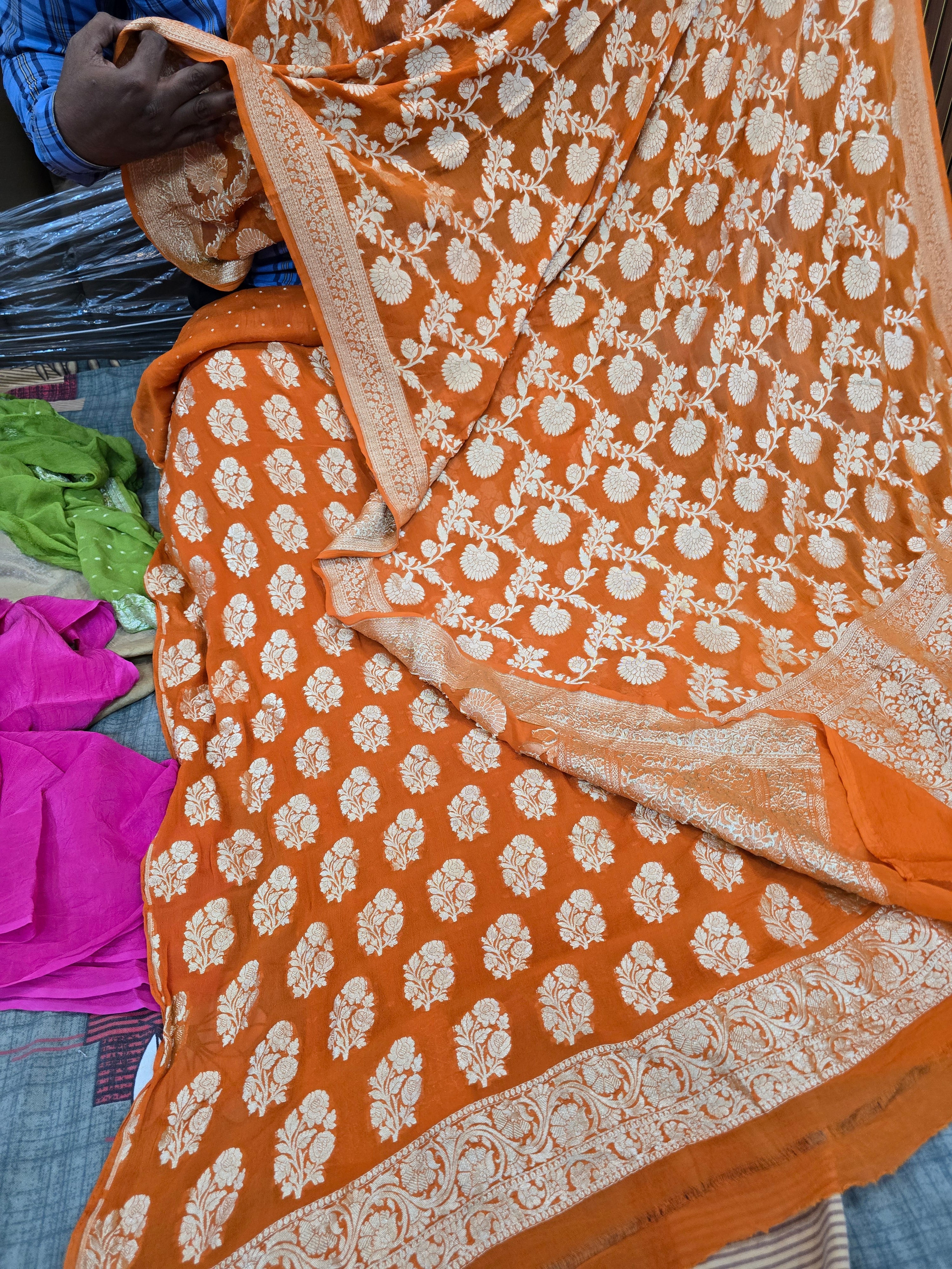 Pure Khaddi Georgette Water Zari