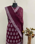 Pure Khaddi Chiffon Silver Zari