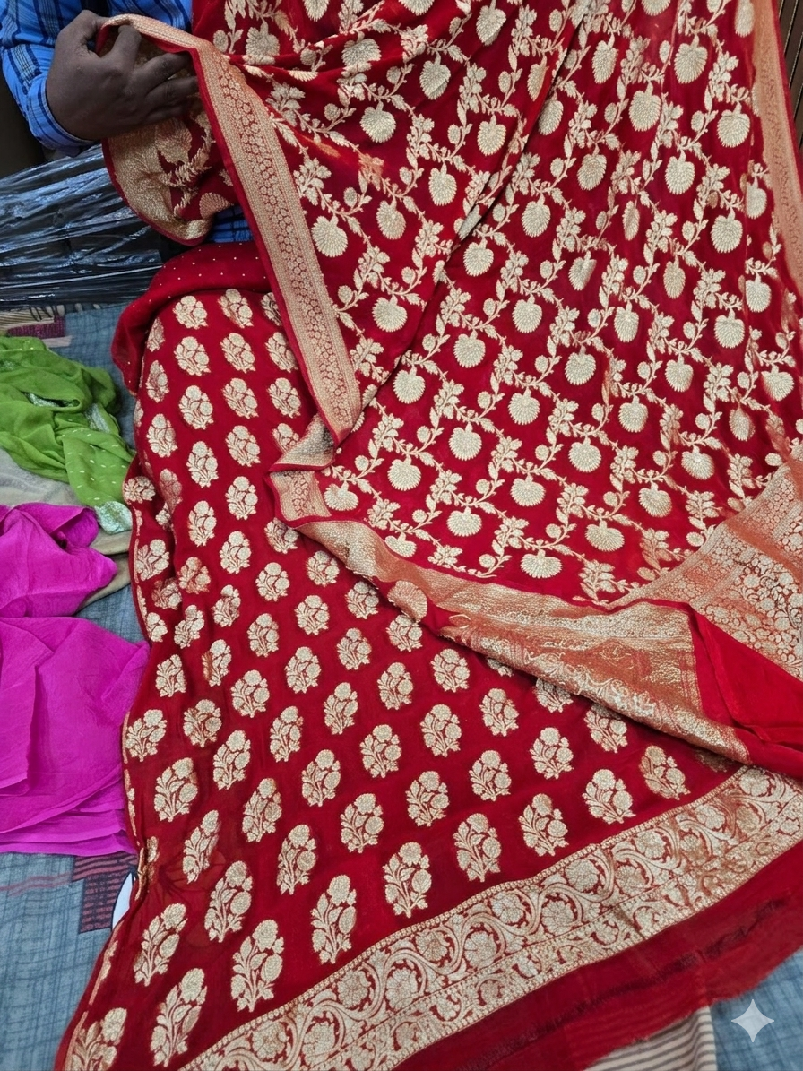 Pure Khaddi Georgette Water Zari